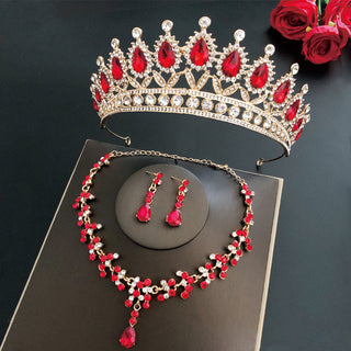 Buy red-a-suit Royal Queen Bridal Jewelry Sets For Women Luxury Tiaras Crow