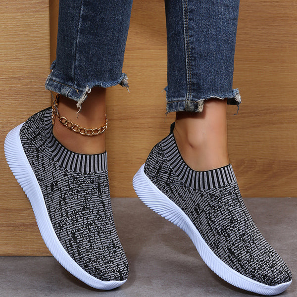 Women's Stripe Knit Sock Shoes