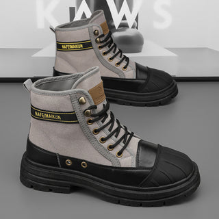 Buy gray Men&#39;s New High-top Martin Boots British Style