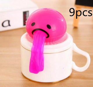 Buy pink9pcs Puking Ball Brother Egg Yolk Pinch Vomit Spoof And Play Tricky Toys