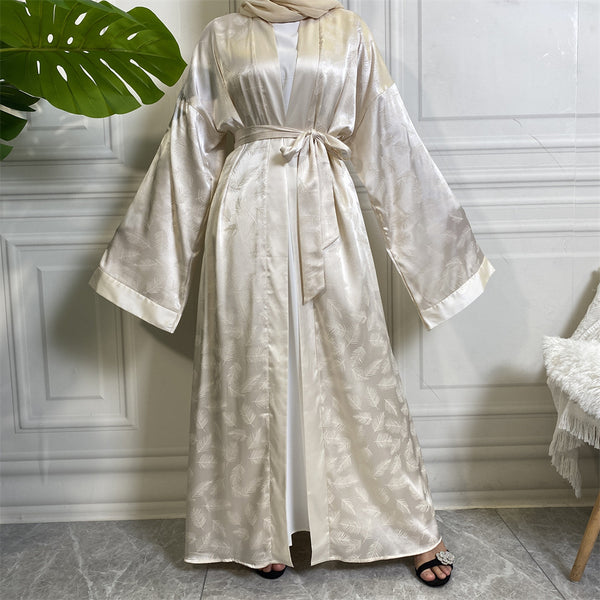 Fashion Printed Satin Cardigan Robe