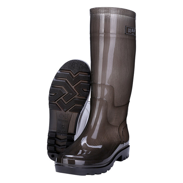 Men's Knee-high Rain Boots Non-woven Jelly Non-slip Wear-resistant