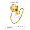 Simple Pearl Ring Stainless Steel Adjustable Opening Ball