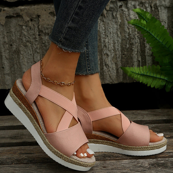 Women Cross-strap Wedge Sandals