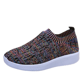 Buy flower-color Women&#39;s Stripe Knit Sock Shoes