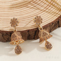 Bohemian Style Heart-shaped Diamond Bell-shaped Earrings