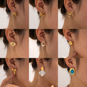 Fashion Titanium Steel Stud Earrings Women's Gold Light Luxury High-grade Earrings