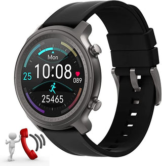 Buy black Round Watch Bluetooth Call Sports Waterproof Blood Pressure Blood Oxygen Multi-dial