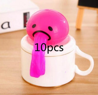 Buy pink10pcs Puking Ball Brother Egg Yolk Pinch Vomit Spoof And Play Tricky Toys