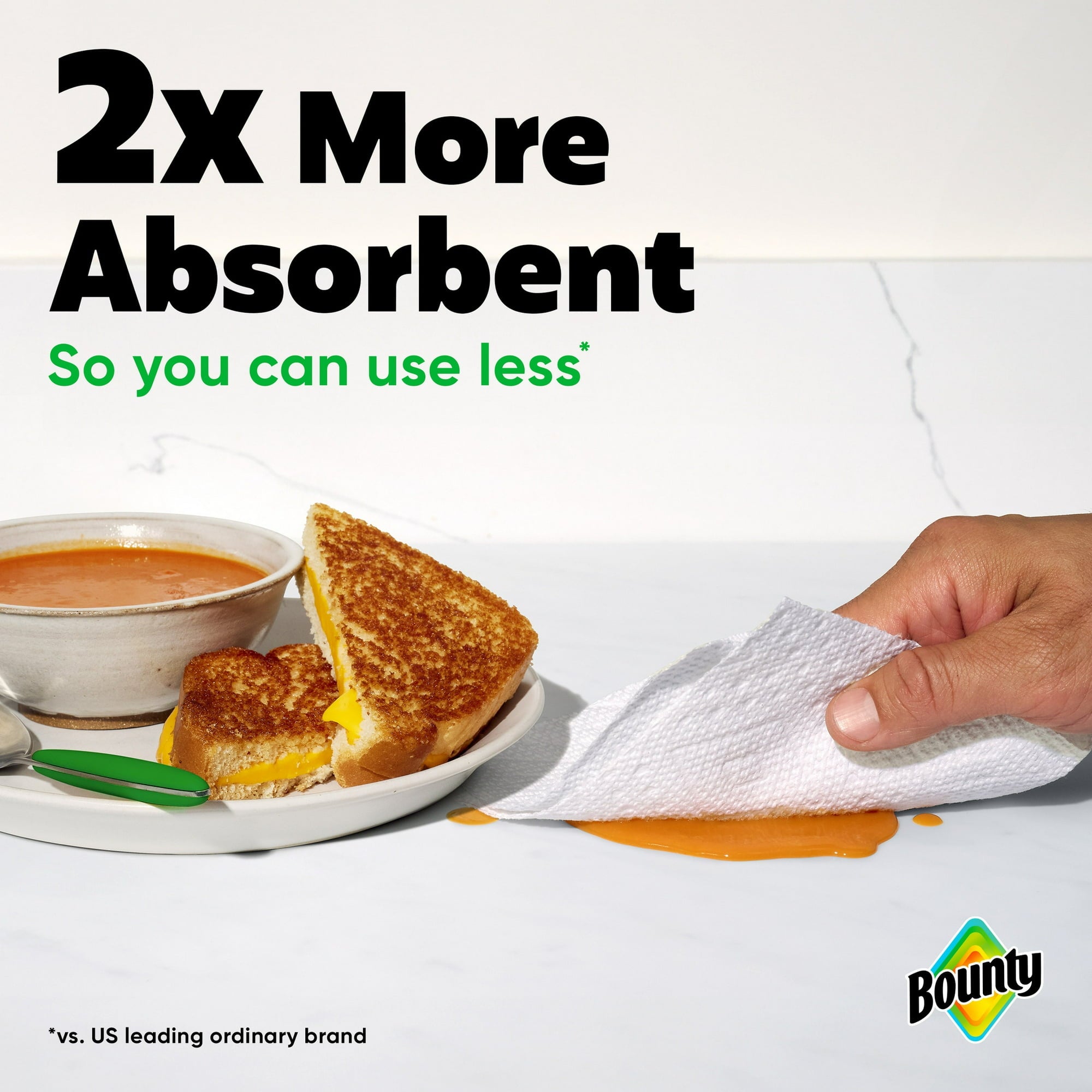 Bounty Paper Towels Select-A-Size White, 2 Triple Rolls, 123 Sheets per Roll