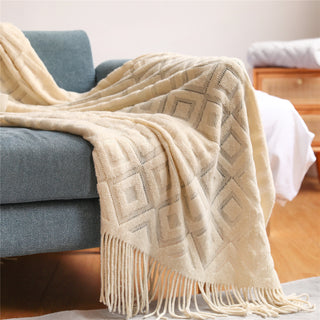 Buy light-brown Summer Office Air Conditioning Nap Blanket Knitting