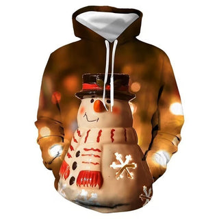 Buy bglwy5046 European And American Christmas Snowman 3D Printed Hood Sweater