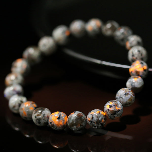 Natural Flame Stone Beads Beaded Bracelet