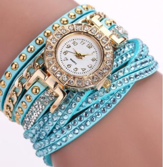 Buy mint-green Fashion Ladies Twist Braided Quartz Watch