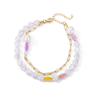 Buy pearl-anklet Devil&#39;s Eye Anklet Personality Combination Color Eyes Irregular Pearl