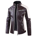 Winter Leisure Leather Men's Coat Fleece-lined