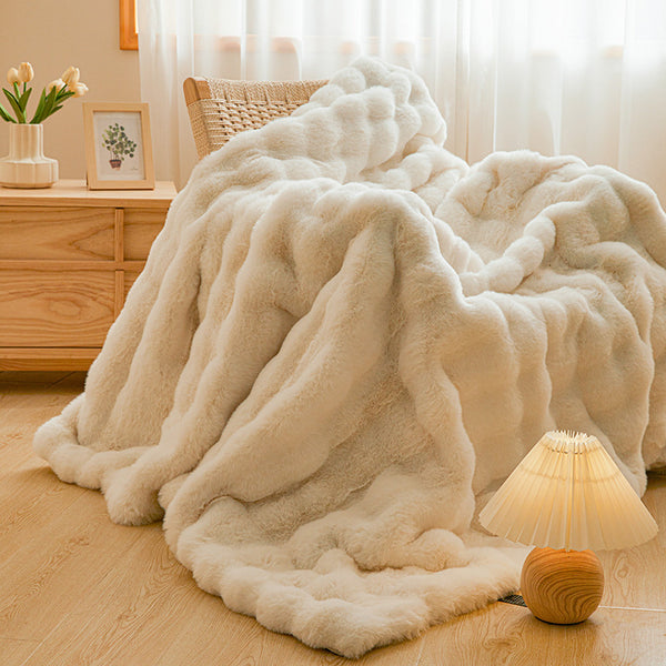 Double-sided Blanket Coral Fleece Nap Office Sofas Cover Blanket Thick Fleece Winter