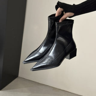 Buy black Female Boots Fashion Chunky Heel Skinny Martin Boots