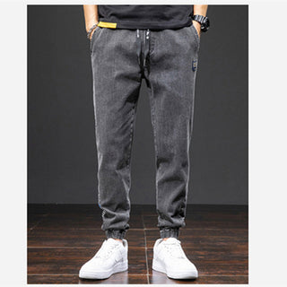 Buy black Mens Fashion Casual Loose Stretch Jeans