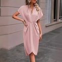 Women's V-neck Batwing Sleeve Dress