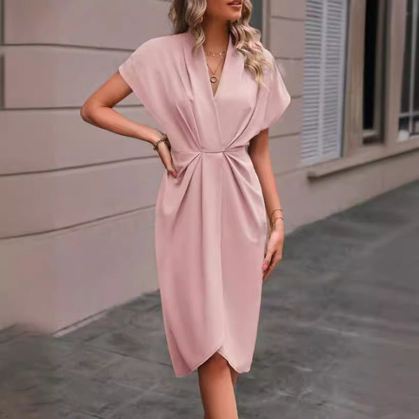 Women's V-neck Batwing Sleeve Dress