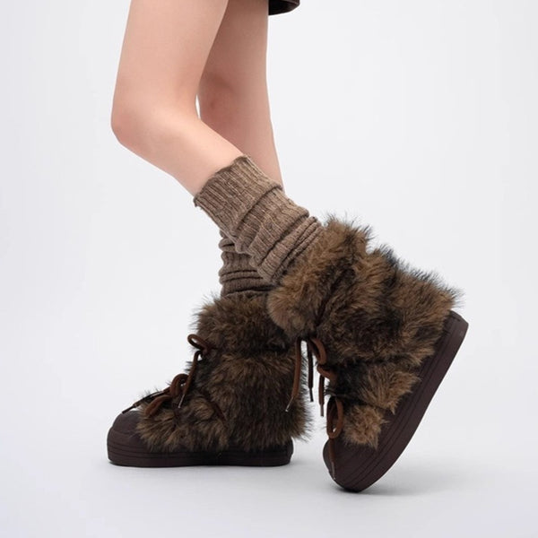 Women's Thick Bottom Increased Fur Short Snow Boots