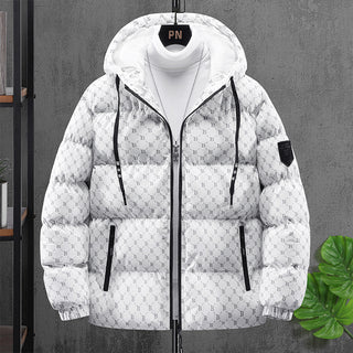 Buy white Men&#39;s Bread Coat Cotton-padded Thickened Warm