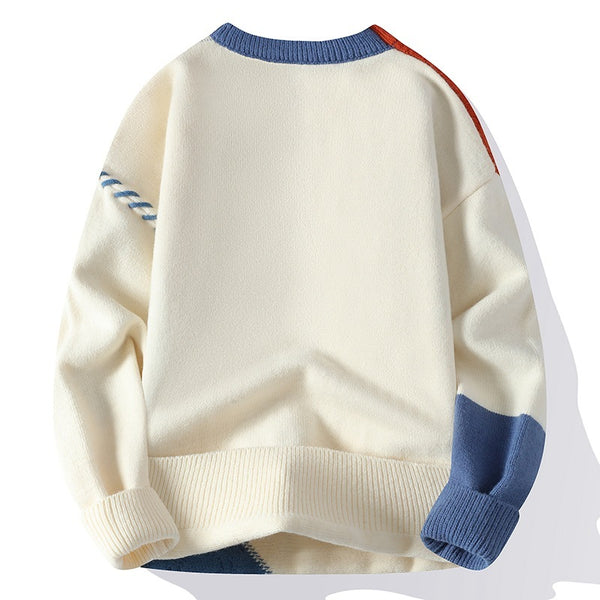 Men's Colorblock Pullover Knitted Winter Sweater