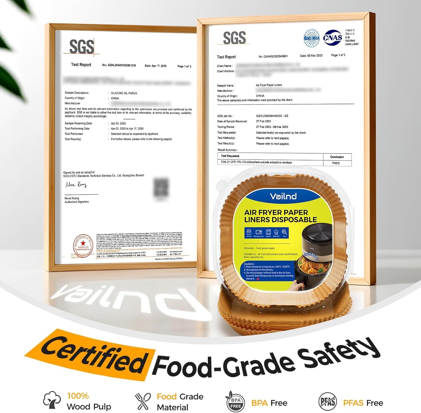 125pcs Disposable Air Fryer Paper Liners – 8" Non-Stick Square Parchment Paper