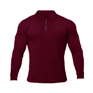 Men Long-Sleeved Casual Polo Shirt