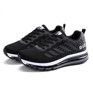 Buy black-white Unisex Fly Woven Upper Casual Shoes