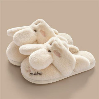 Buy beige Rabbit Fold Plush Slip-on Comfort Shoes