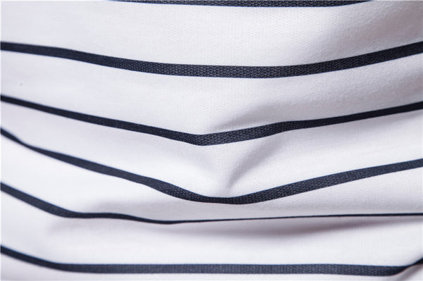 Men Striped Stitching Contrast Polo T-Shirt