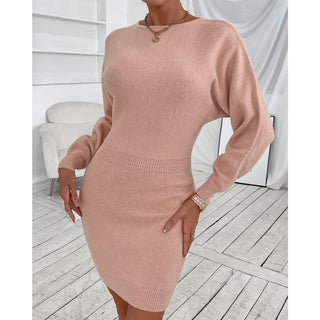 Women Crew Neck Sweater Dress