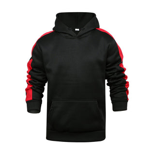 Buy black Men Striped Casual Cotton Hoodie