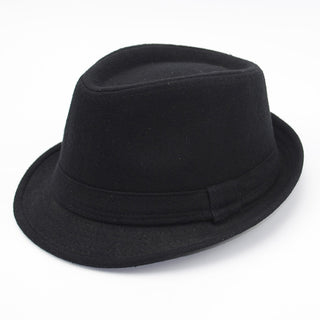 Buy black Men Woolen Leather Top Hat