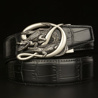 Buy f Patterned Real Cowhide Automatic Buckle Belt