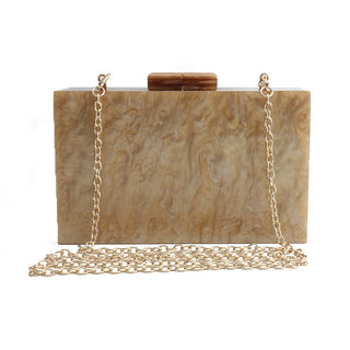 Buy gold Marble Pattern Acrylic Luxury Crossbody Purse