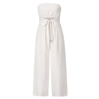 Buy lq237-white Women&#39;s Casual Fashion Solid Color Slim Jumpsuit