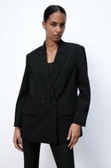 Women Loose Double-breasted Blazer