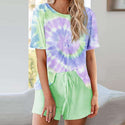 Casual Tie Dye Short Sleeve Loungewear Set