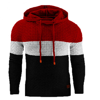 Buy red Men Jacquard Long Sleeve Hoodie