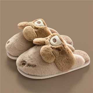 Buy brown Rabbit Fold Plush Slip-on Comfort Shoes