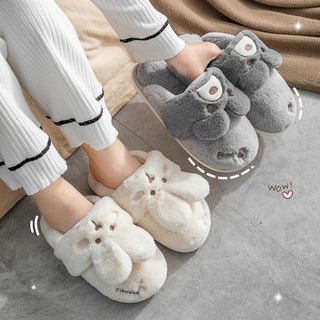 Rabbit Fold Plush Slip-on Comfort Shoes