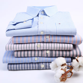 Men Casual Cotton Long-sleeved Shirt