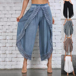 Women Commuter Lace Harem Wide Leg Pants