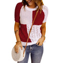 Square Block Short-sleeved Knitted Sweater