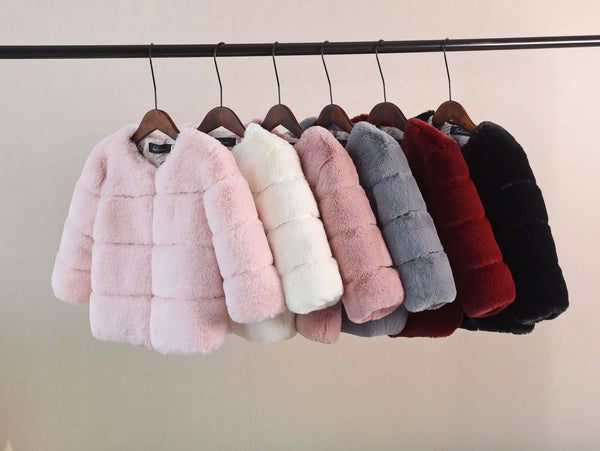 Kids Faux Fur Cotton Coat