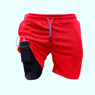 Buy red Men Double Layer Shorts