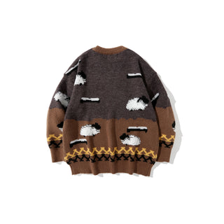 Buy brown Men Round Neck Patterned Sweater